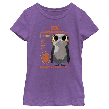 Camiseta Fifth Sun de Star Wars: Galaxia de Criaturas Georgie Porgie para Niña, Color Purple Berry, Talla X-Grande