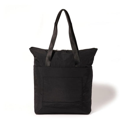 Baggallini Swift Tote Bag for Women - Lightweight 12x16 Nylon Zipped Travel Carry On Bag w/Luggage Sleeve, B-lite Black, One Size