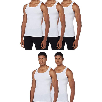 Hanes Men's Ultimate Comfortblend Tank With Freshiq 5-pack Underwear, White, M UK