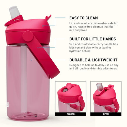 Camelbak THRIVE FLIP STRAW KIDS 415 ml – sport bottle – leak-proof – child-friendly size – easy drinking closure – ideal for on the go – grapefruit, size: OS