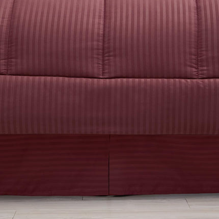 Sweet Home Collection 2 Pillowcases & 2 Shams & Bed Skirt All Season Warmth, Fine Double Brushed Microfiber/100% Fiber Fill, Dobby Burgundy, Queen