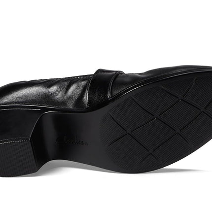 Clarks Women's Emily 2 Mabel Pump, Black Leather, 7