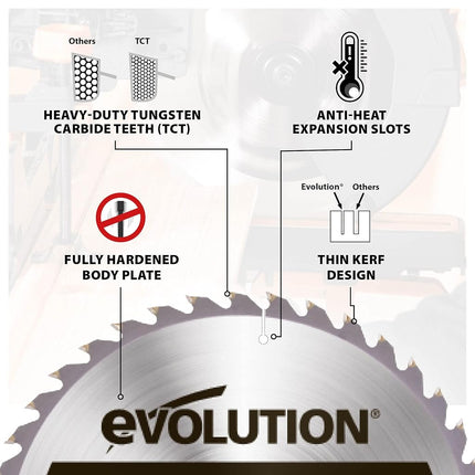 Evolution Power Tools FW255TCT-60 Fine Wood Blade, 255mm