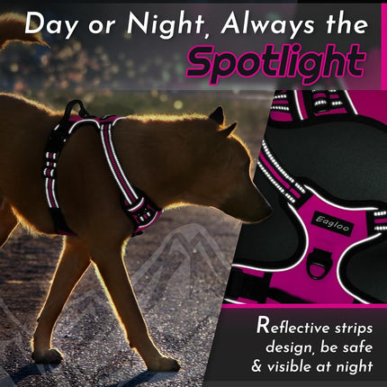 Eagloo Dog Harness Medium, No Pull Adjustable Vest with 2 Lead Clips
