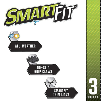 SMART FIT 79930 3-Piece Black Rubber Truck Floor Mat Set