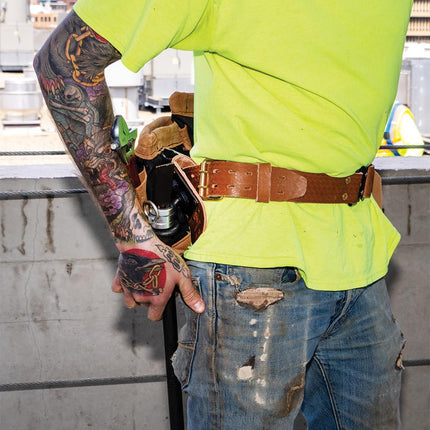 Klein Tools 5826M Leather Tool Belt with Quick-Release Buckle, 28-Inch to 36-Inch Waists, Medium