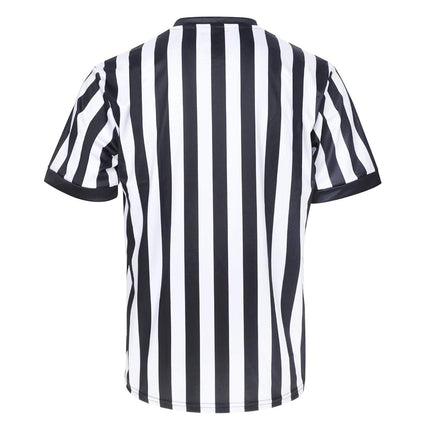 TOPTIE Sporting Goods Men's Referee Shirt Official V-Neck Black & White Stripe Jersey-L