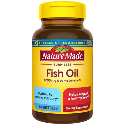 Nature Made Omega-3 Fish Oil, Odorless, 1200mg, 60
