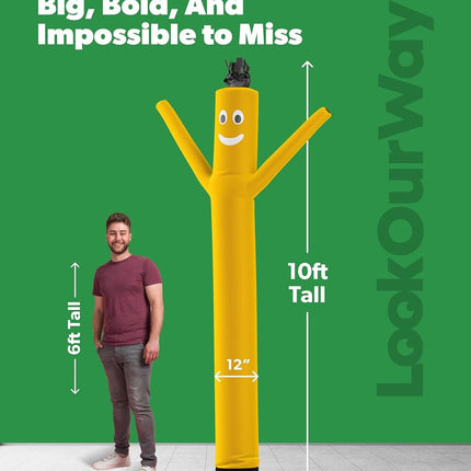 LookOurWay Air Dancers Inflatable Tube Man Attachment, 10-Feet, Yellow (No Blower)