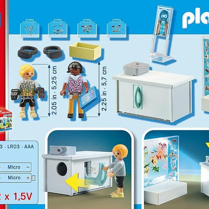 Playmobil 71330 City Life Virtual classroom, working projector, tablet and VR glasses for fun and creative imaginative role play, playsets suitable for children ages 4+
