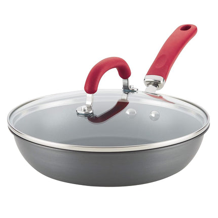 Rachael Ray Create Delicious Deep Hard Anodized Nonstick Frying Pan/Fry Pan/Hard Anodized Skillet - 10.25 Inch, Gray