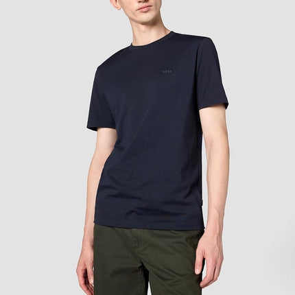 Hugo Boss Men's Small Logo Cotton Crewneck T-Shirt, Basic Navy, XXL