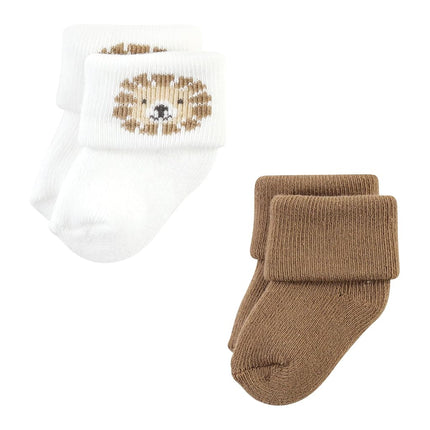 Hudson Baby Chaussettes nouveau-né et Terry en coton riche unisexe pour bébé, Brave Lion, 6-12 mois, Brave Lion, 6-12 mois