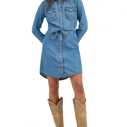 Wrangler Women's Long Sleeve Western Shirt Dress C