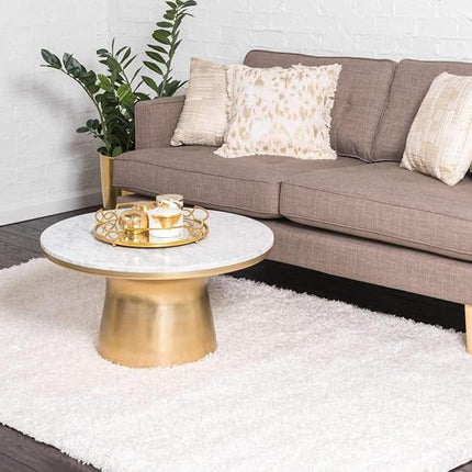 Unique Loom Solo Solid Shag Collection Area Rug- Modern Plush Rug Lush & Soft (6' 0 x 9' 0 Rectangular, Snow White)