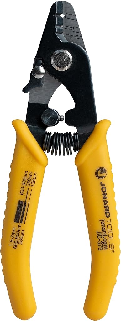 Jonard JIC-375 Three Hole Fiber Optic Stripper with TPR Handle 6 Length