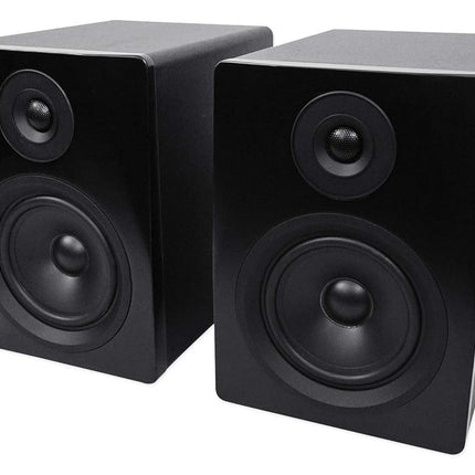 Rockville APM5B Par de altavoces de monitoreo de estudio USB activos/autoamplificados de 2 vías y 250 W de 5.25", negro