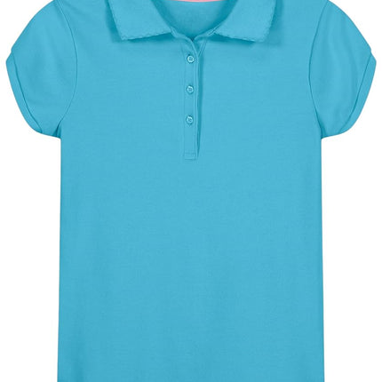 Nautica Girls' Big School Uniform Short Sleeve Piq