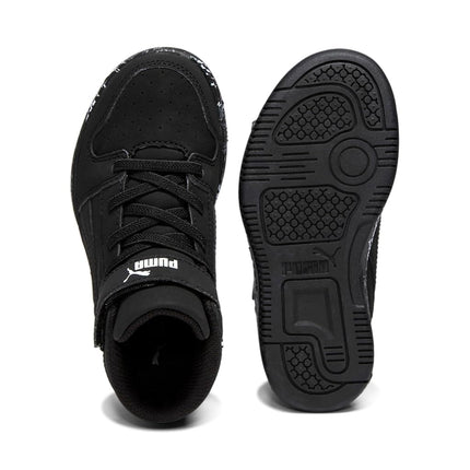 Baskets montantes à scratch Puma Rebound Layup pour enfant unisexe, noir, taille 29.5