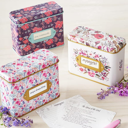 Tarjetas de Oración Christian Art Gifts en Lata | Mis Oraciones – 50 Tarjetas de Doble Cara | Regalo de Estímulo con Versículos Bíblicos para Mujeres