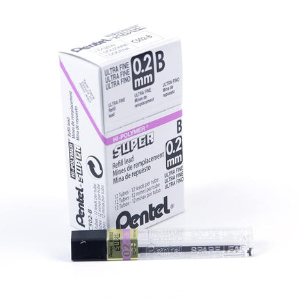 Super Hi-Polymer C502-B 0.2 mm Grade B Refill Lead (Pack of 12)