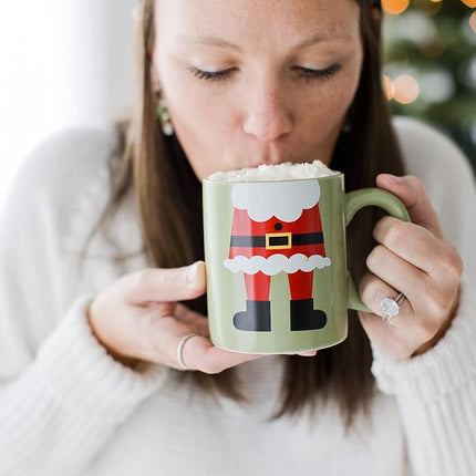 Pearhead Matching Christmas Mugs, Holiday Santa and Elf Mug Set, Christmas Home Décor, Holiday Gifts, Seasonal Coffee Cup Set of 2, Microwave and Dishwasher Safe, Holds 13 oz