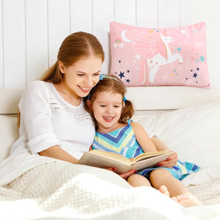 UOMNY Toddler Pillowcases for 13X18 12x16 14x19 Pillow Unicorn Toddler Pillow Case for Girls 2 Pack Kids Pillowcase for Sleepy Pillows Travel Pillowcases Pink/White