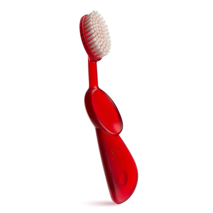 RADIUS Toothbrush Original Big Brush, BPA Free and ADA Accepted, Right Hand, Red Brush and Black Case