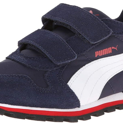 PUMA Unisex-Child St Runner Hook and Loop Sneaker, Black/Dark Shadow, 3 UK