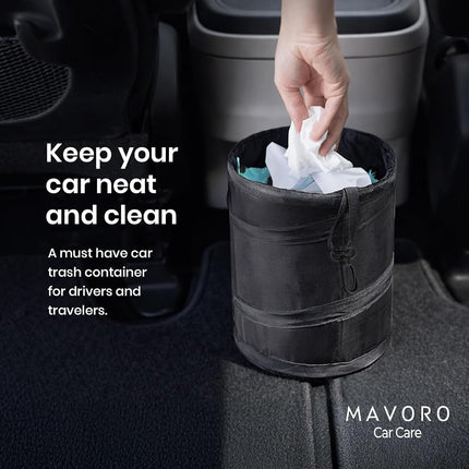 Mavoro Car Trash Can | Waterproof | Collapsible Pop-Up | 2 Gallon | 1-Pack