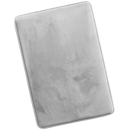 Tapis de bain Clara Clark, tapis de bain ultra doux et moelleux, antidérapant, en velours à mémoire de forme, 50 x 80 cm, argent uni