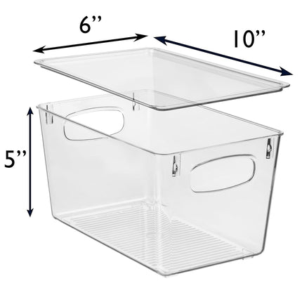 ClearSpace Pantry Storage Bins with Lids for Kitchen & Fridge, 6 Pack
