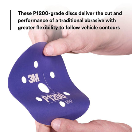 Disco Abrasivo Flexible 3M Hookit 34408, Lijado de Capa Transparente, Acabado de Pintura, Eliminación de Defectos, P1200, 6 in, 25 Discos/Caja