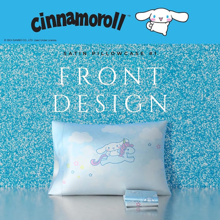 Cinnamoroll Beauty Silky Satin Standard 2 Pack Reversible Pillowcase Cover 20x30 for Hair and Skin, (Officially Licensed Product) by Franco Collectibles