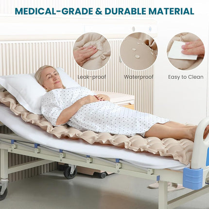 KEKOY Alternating Air Pressure Mattress for Bed Sore Prevention, Hospital Mattress Topper with Whisper Quiet Pump, Waterproof, Heat Resistant Ulcer Cushion Pad for Hospital, Home, Medical Use