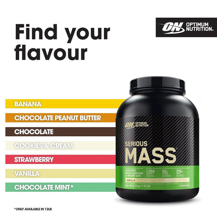Optimum Nutrition Serious Mass Gainer Protein Powder, Vanilla, 6 Pound