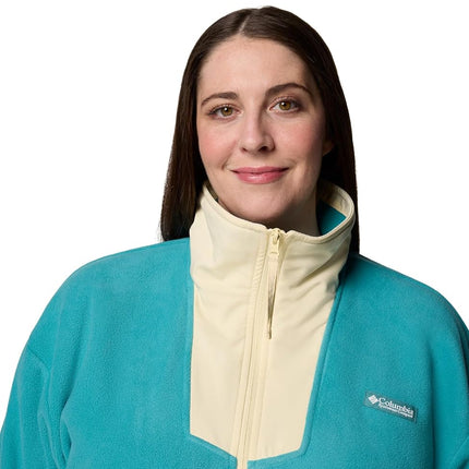 Columbia Women's Sequoia Grove Full Zip Fleece, Teal/Lemon Wash, Large