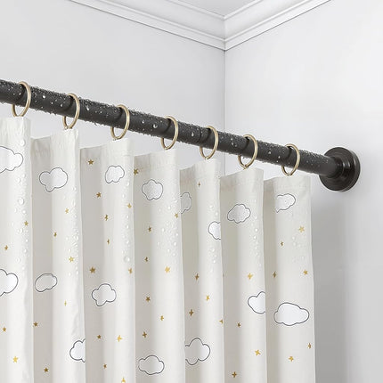 VEVOR Shower Curtain Rod, 28-76 Inches, 1 Inch Diameter, Adjustable Spring Tension Stainless Steel Telescoping Rod with Holders, No Drilling Non-Slip for Bathroom, Closet, Window, Room Divider, Black