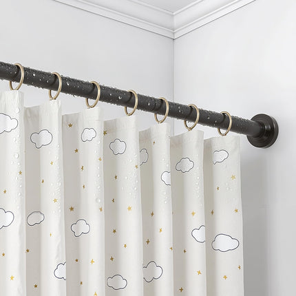 VEVOR Shower Curtain Rod, 28-76 Inches, 1 Inch Diameter, Adjustable Spring Tension Stainless Steel Telescoping Rod with Holders, No Drilling Non-Slip for Bathroom, Closet, Window, Room Divider, Black