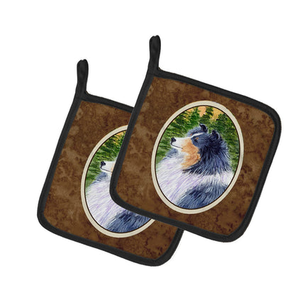 Caroline's Treasures Sheltie Pair of Pot Holders S