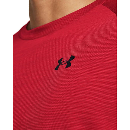 Under Armour Mens Tech Textured Short Sleeve T Shirt, (600) Red / / Black, XS