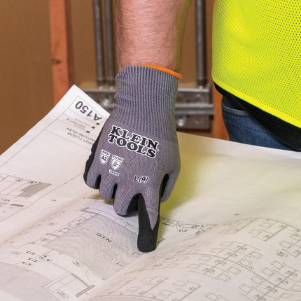 KLEIN TOOLS Knit Dipped Gloves, Cut Level A2, Touchscreen, Large, 2-Pair
