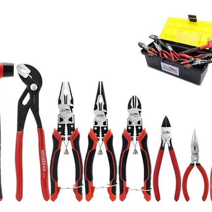 HOUSERAN 8 PCS Pliers Set with Case for DIY & Home