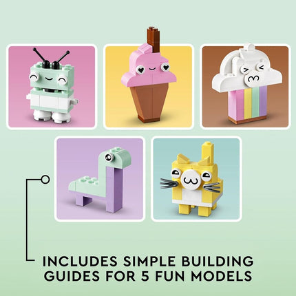 LEGO® Classic Creative Pastel Fun 11028 Building Toy Set; Colourful, Imaginative,Playful Learning for Kids Aged 5+