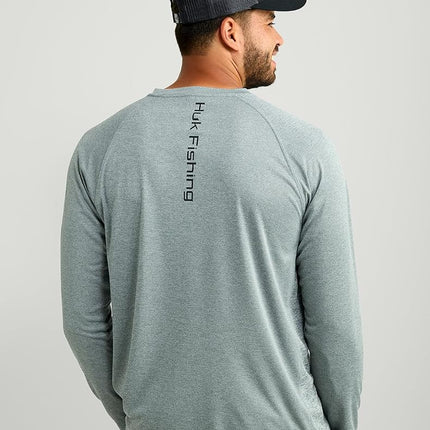 HUK Men's Standard Pursuit Vented Long Sleeve, 30 UPF Fishing Shirt, Night Owl Heather