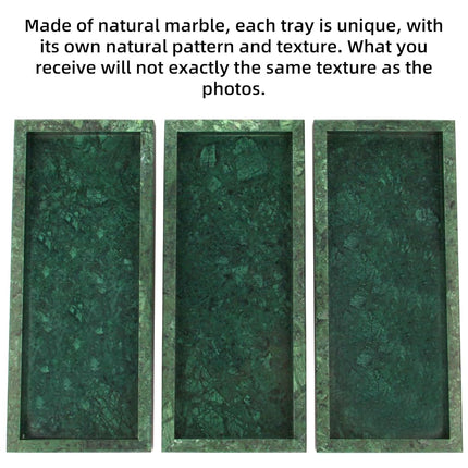 Marble Bathroom Vanity Tray, Green, 12"x 5" x1.2"