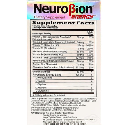 Neurobion Energy, 60 Capsules (3 Pack) - Amino Acids Vitamin B1 B2 B6 B12
