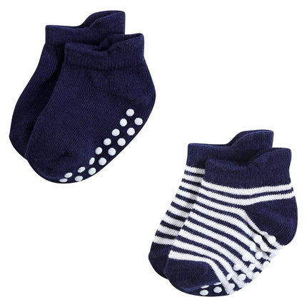 Chaussettes antidérapantes invisibles Hudson Baby unisexe pour bébé, bleu/écru, 12-24 mois