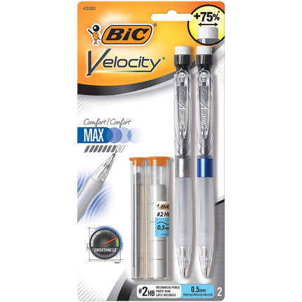 BIC 1595109 Velocity Mechanical Pencils 0.5 mm Tip