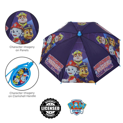 Set de Impermeable y Paraguas de Nickelodeon de La Patrulla Canina para Niño, Morado, Talla 6-7